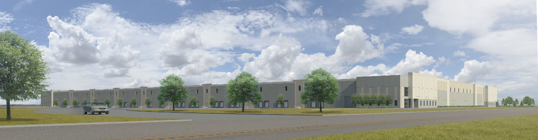 Rendering of industrial / warehouse buildings for rent in Aurora, CO at Stafford Logistics Center